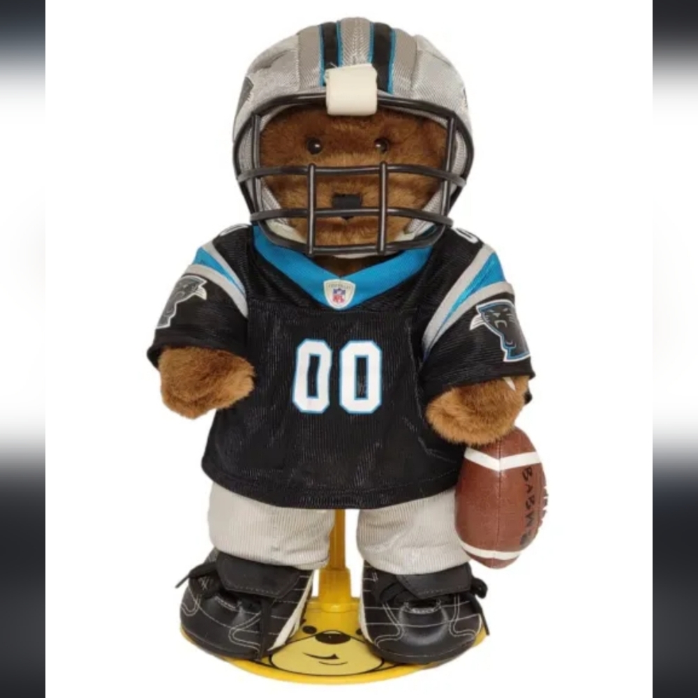 RARE BUILD-A-BEAR NFL CAROLINA PANTHERS FOOTBALL PLAYER STUFFED ANIMAL